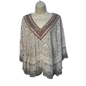 Panhandle V Neck Western‎ Shirt Size Small Angel Sleeves Pre-owned